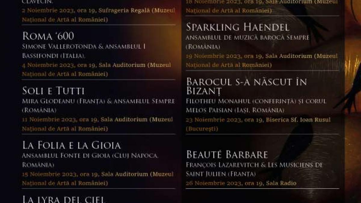 Festivalul de Muzică Veche București 2023. Roma anilor 1600 în inima Bucureștiului