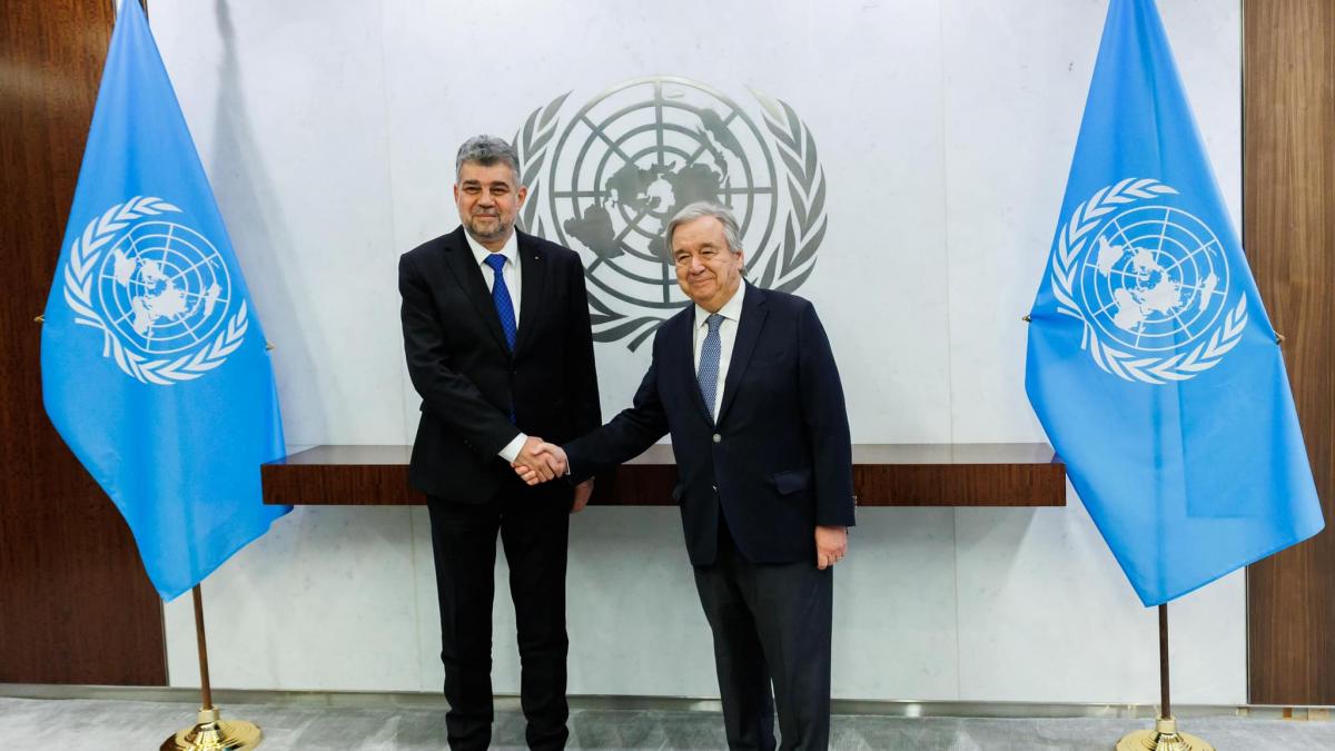 Marcel Ciolacu, la ONU: România iubește pacea și crede în negociere