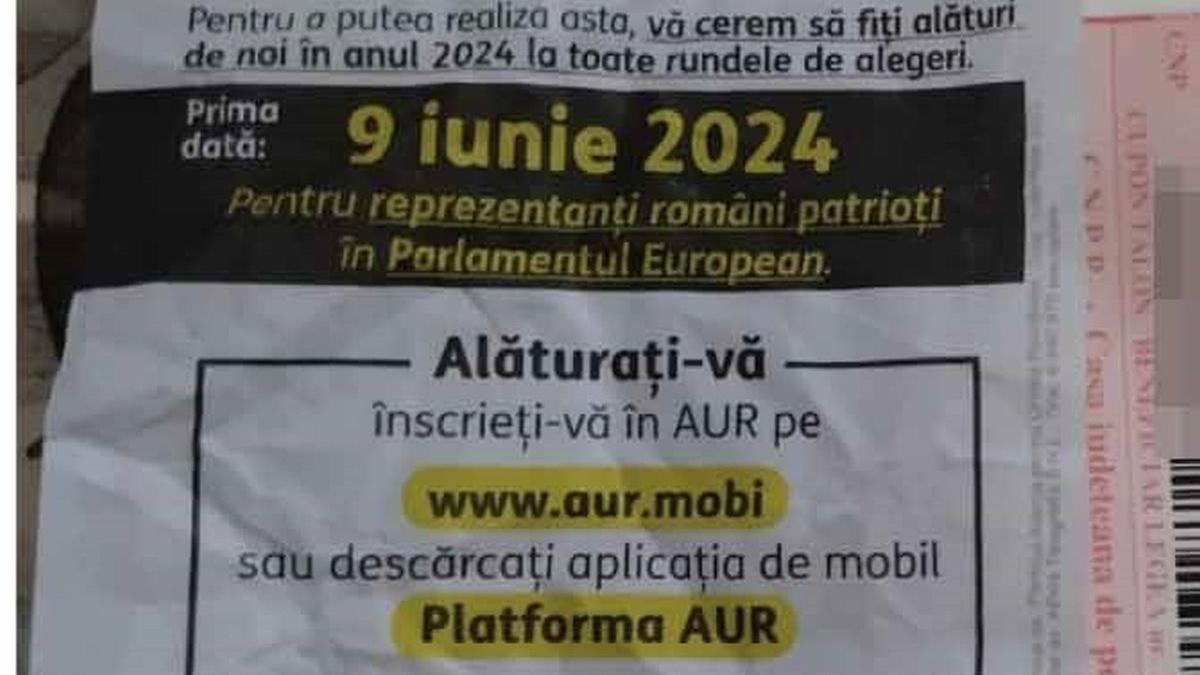 AUR a ”furat” startul campaniei electorale. Poșta Română a distribuit pensionarilor un flyer al partidului, lângă cuponul pe decembrie  