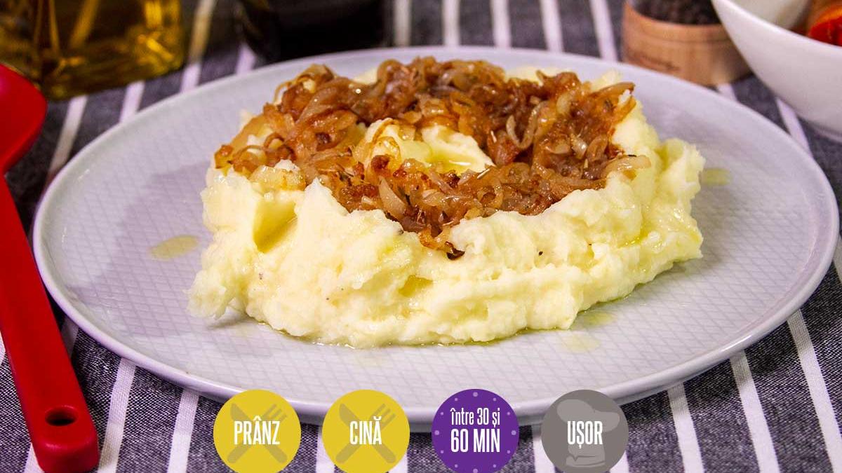 piure cartofi ceapa caramelizata