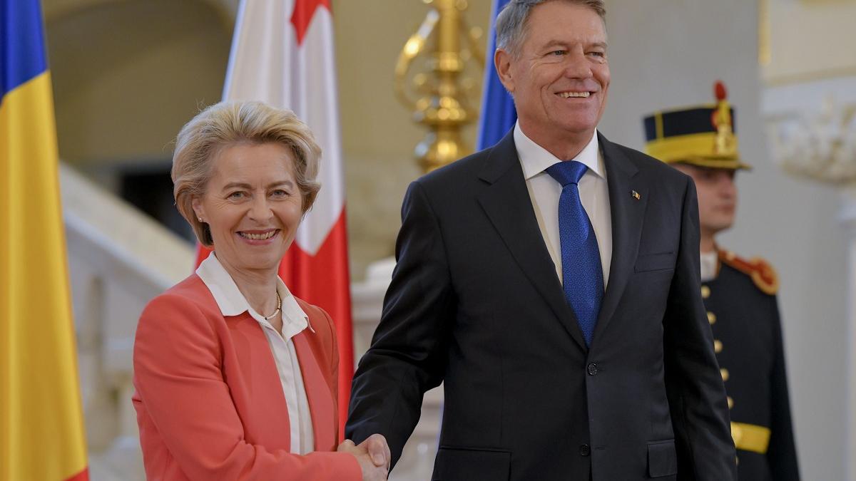 Ursula Von Der Leyen A Fost Primită De Klaus Iohannis La Palatul Cotroceni 