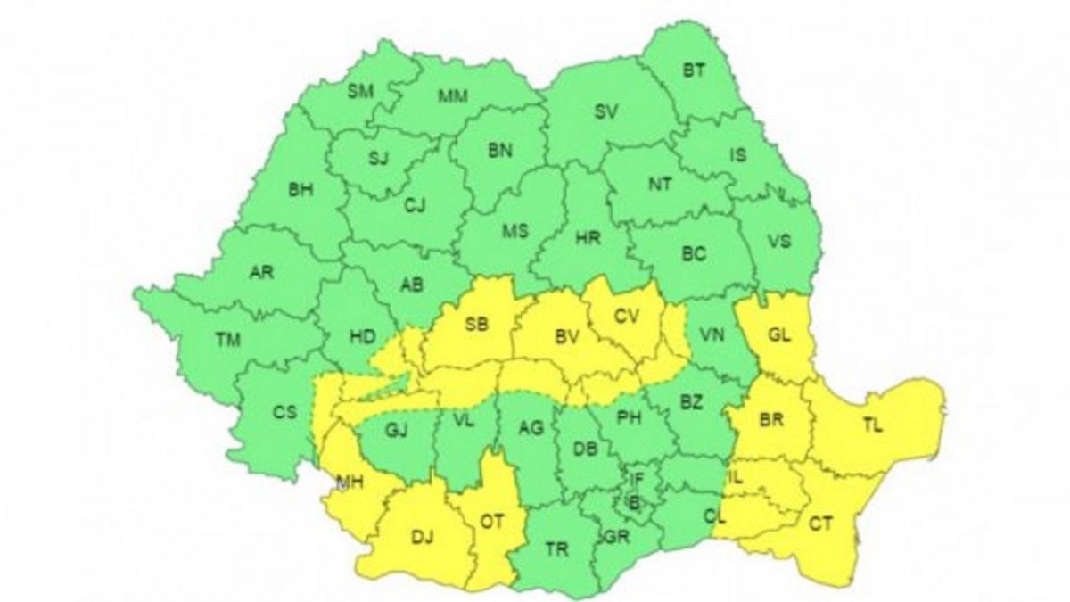 Avertizare meteo ANM imediată! Cod galben de viscol, ploi și vânt puternic în jumătate de țară. Lista zonelor afectate