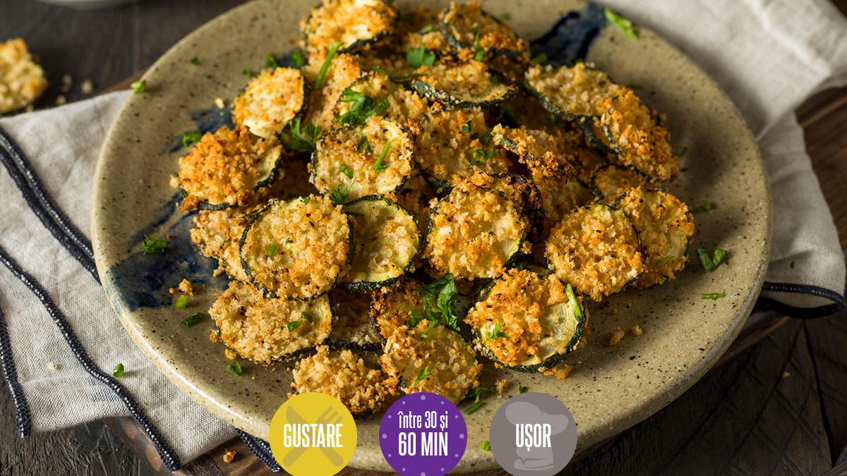 Chipsuri de zucchini cu parmezan