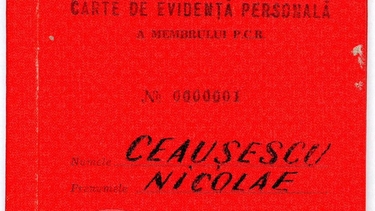 CNSAS a publicat Cartea de evidență personală a membrului P.C.R. No 0000001, Nicolae Ceaușescu