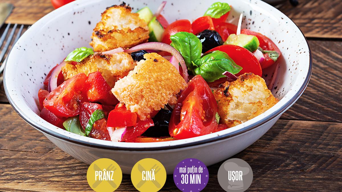 Panzanella, salata de post a italienilor, savuroasă și ușor de preparat