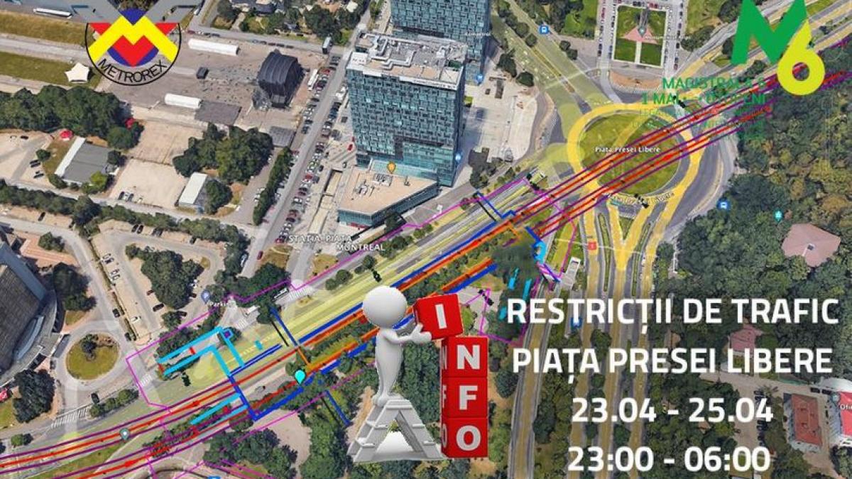 Restricții de circulație, în noaptea de miercuri spre joi, în Pasajul Pieței Presei din Capitală