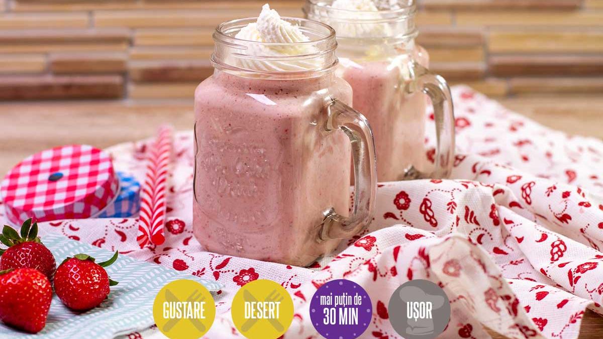 Milkshake cu căpșuni, băutura adorată de copii