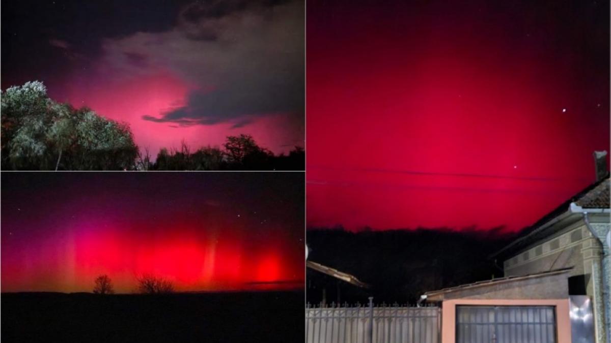 Fenomen spectaculos pe cerul României. Imagini cu aurora boreală, surprinse în mai multe județe