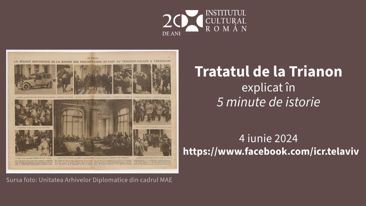 Ziua Tratatului de la Trianon, marcată de reprezentanțele Institutului Cultural Român din lume