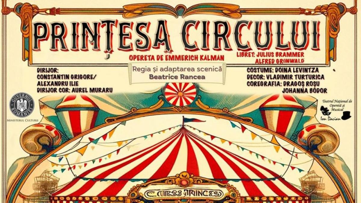 Premiera PRINŢESA CIRCULUI în regia lui BEATRICE RANCEA va avea loc la TEATRUL NAŢIONAL De OPERETĂ ŞI MUSICAL ION DACIAN