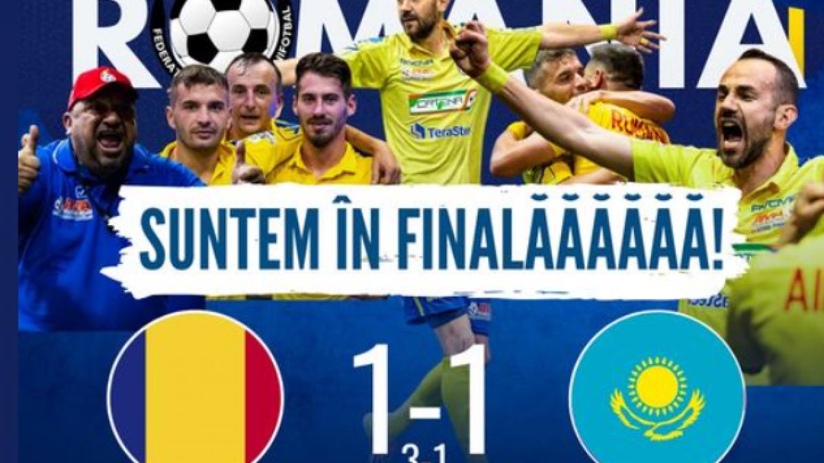 Calificare! România, în finala Campionatului European de Minifotbal. Va întâlni Serbia după ce a învins Kazahstan la penalty-uri