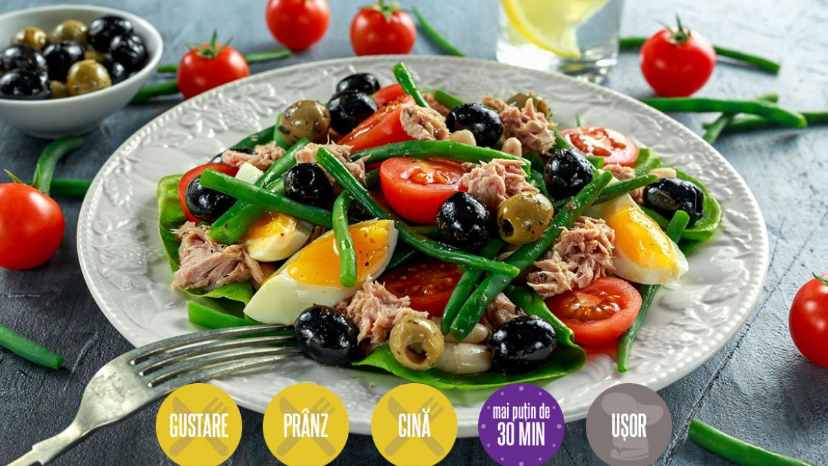 Rețetă franțuzească: Salată Nicoise cu ton