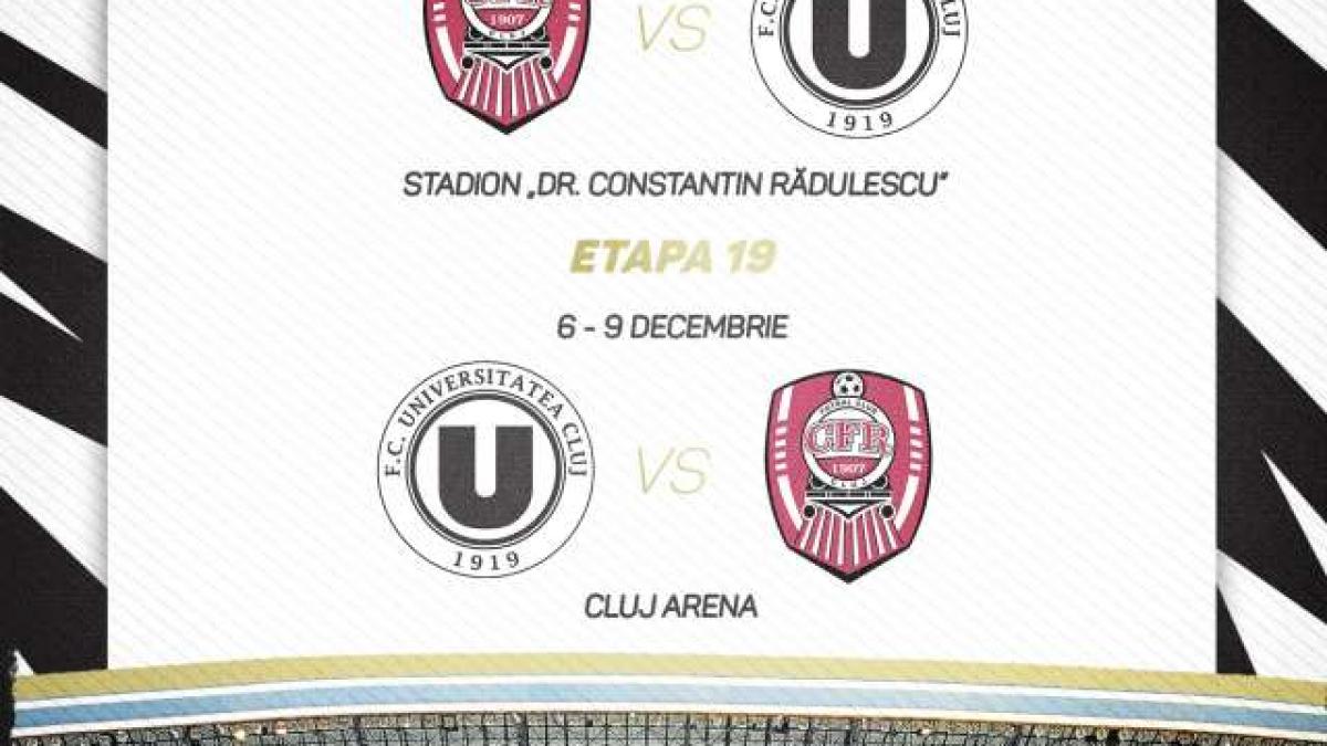 CFR Cluj va fi gazdă în derby-ul cu Universitatea Cluj, din etapa a patra a Superligii