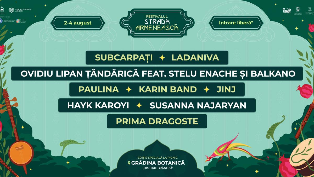 Trei zile pline de concerte și activități la Festivalul Strada Armenească în Grădina Botanică din București