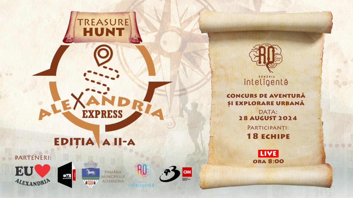 Începe a doua ediție a concursului de aventură și explorare urbană Alexandria Express – Treasure Hunt, Antena 3 CNN, România Inteligentă