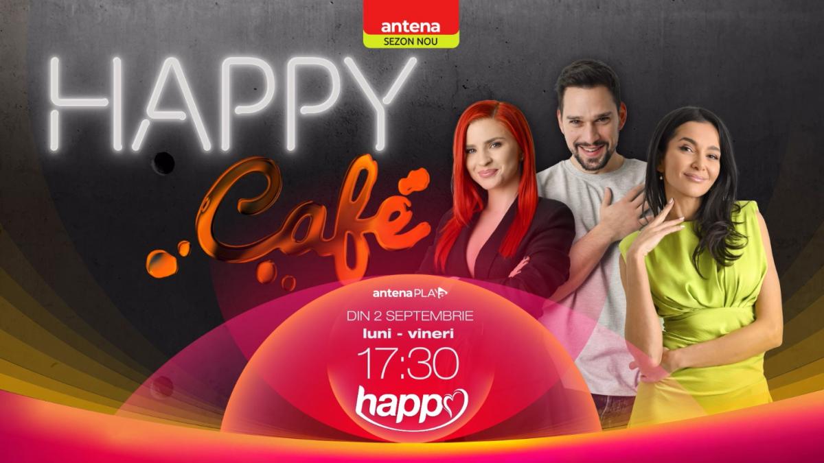 Din 2 septembrie, Cristina Ciobănaşu, Ruxandra Luca şi Vlad Gherman aduc un nou sezon Happy Café, la Happy Channel