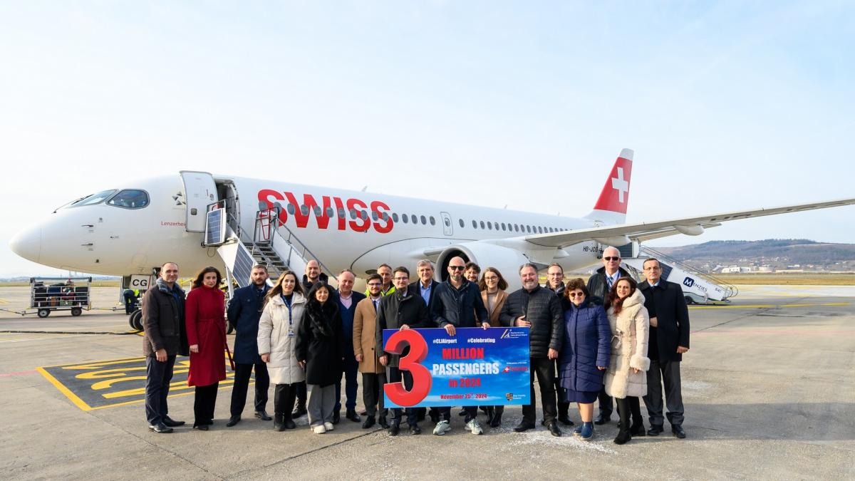 Aeroportul Internațional Avram Iancu din Cluj-Napoca a ajuns la 3 milioane de pasageri în 2024