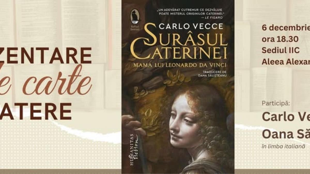 Întâlnire cu scriitorul Carlo Vecce la Institutul Italian de Cultură din București