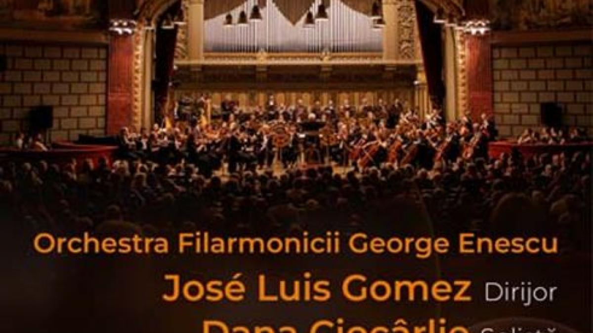 Dirijorul José Luis Gomez şi pianista Dana Ciocârlie  interpretează Dvořák, Paul Constantinescu şi Ceaikovski la Ateneul Român