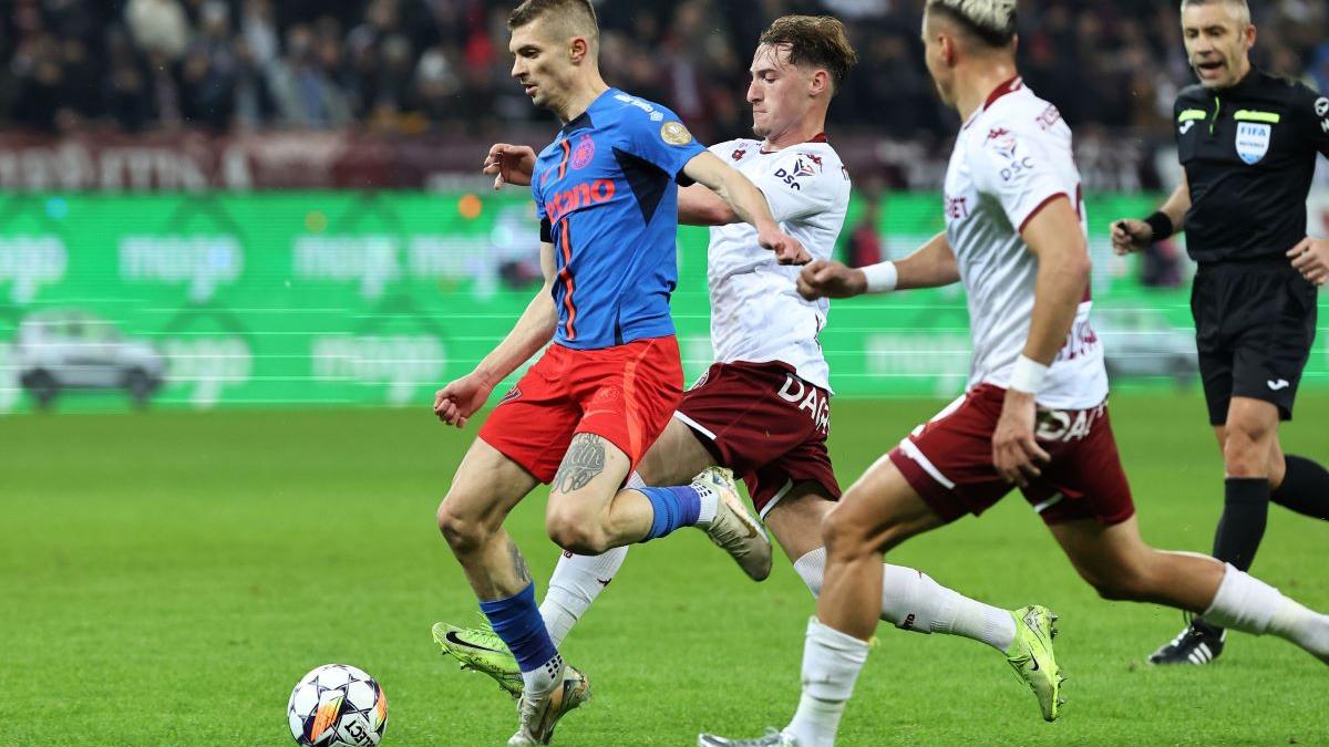 FCSB și Rapid au terminat la egalitate, 0-0, într-un meci tensionat cu un jucător eliminat și un gol anulat