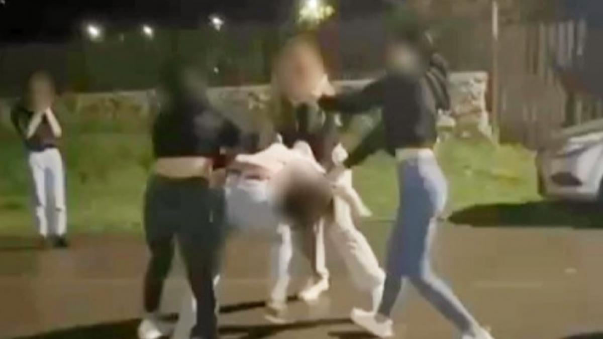 bataie cu pumni si picioare intre adolescente in mijlocul satului la constanta