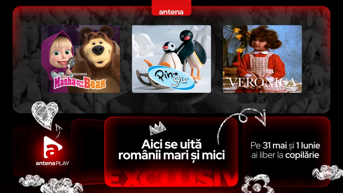 În weekend-ul de 1 iunie, AntenaPLAY oferă tot conținutul dedicat copiilor, la liber: Cele mai frumoase desene animate şi filme pentru copii se văd gratuit în AntenaPLAY