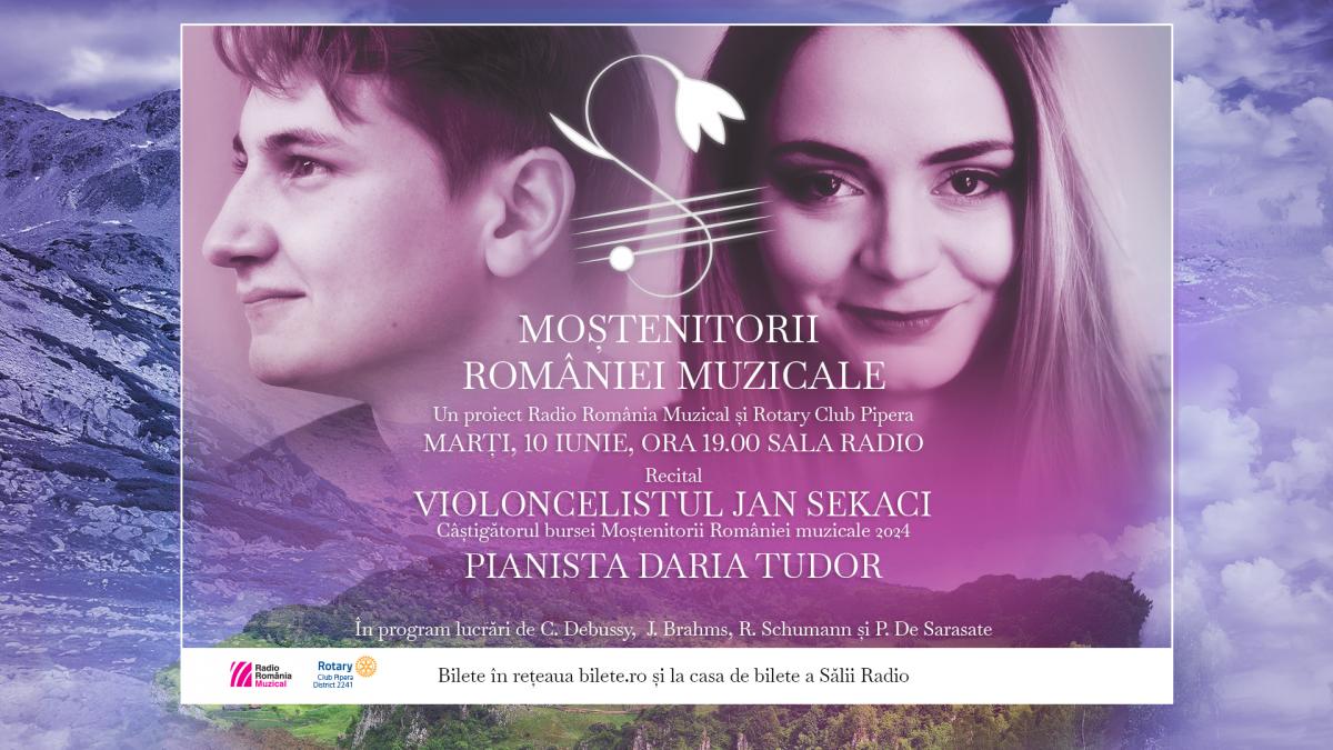 „Moștenitorii României muzicale”: recital-eveniment susținut de violoncelistul Jan Sekaci și pianista Daria Tudor