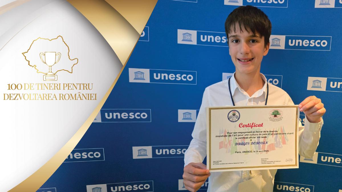 Dragoș Dobocan – singurul copil român cu expoziții la UNESCO Paris, Dubai și Praga, înscris în campania „100 de tineri pentru Dezvoltarea României” a Fundației Dan Voiculescu pentru Dezvoltarea României 