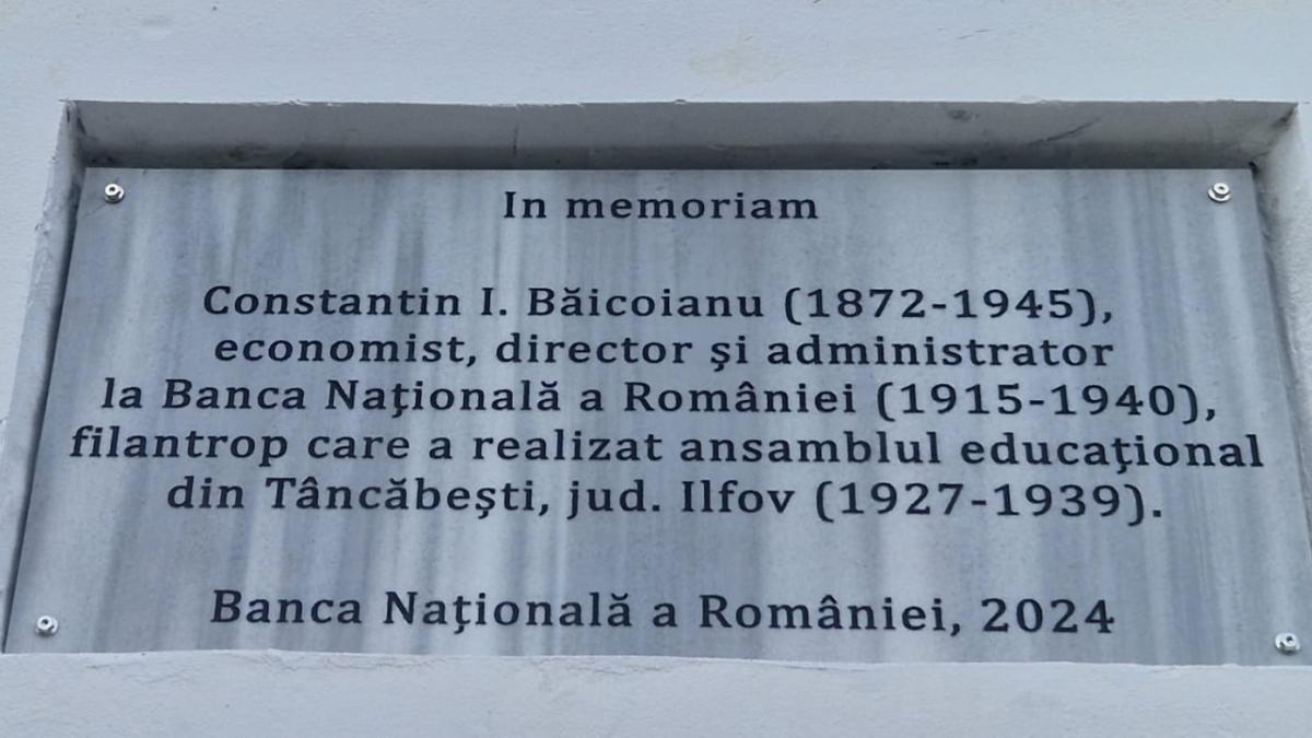 Inaugurarea plăcii comemorative Constantin Băicoianu la Tâncăbești