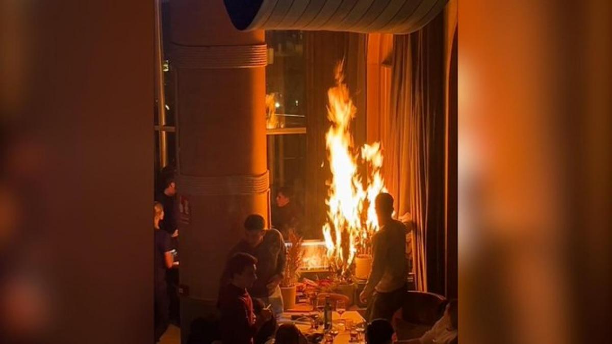 incendiu restaurant lux madrid foc pornit artificii