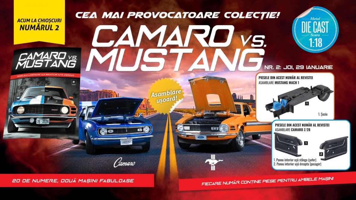 Camaro vs. Mustang – Colecționează cele 20 de reviste și construiește propriile machete ale celor două mașini! Piese noi, acum la chioșcuri! Tiraj limitat!