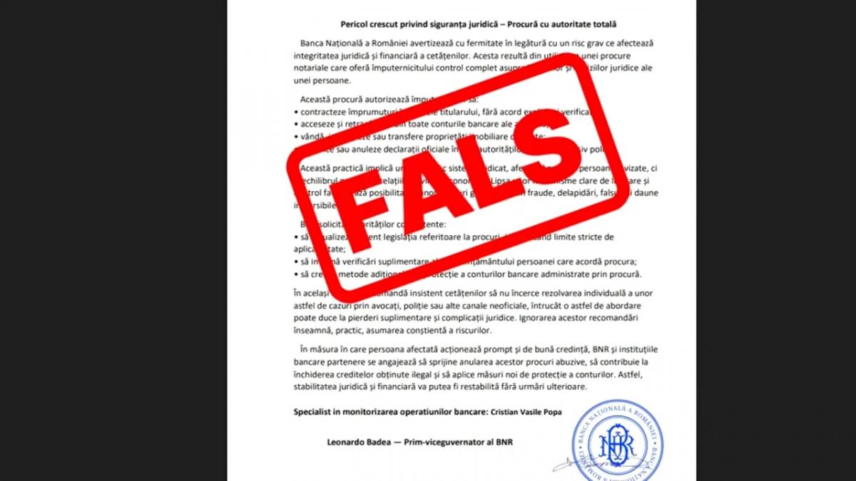 Atenție la documentul care circulă cu sigla BNR. Ce spune banca centrală