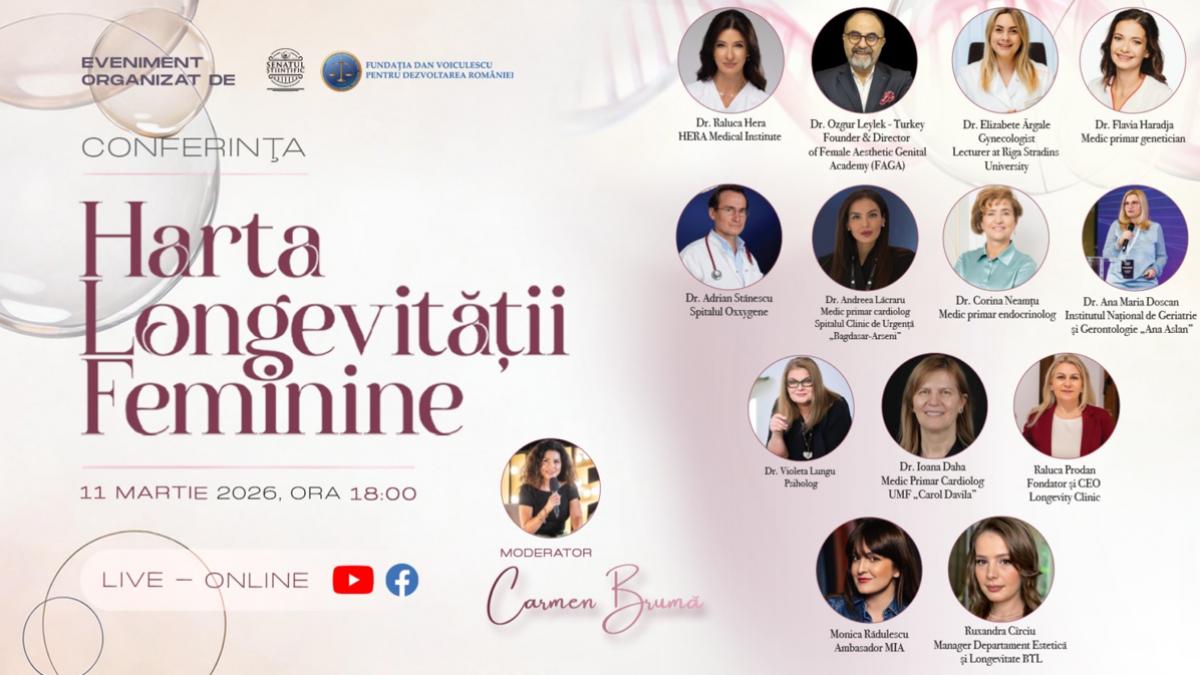 conferinta harta longevitatii feminine speakeri hormonii inima creierul genetica femeilor