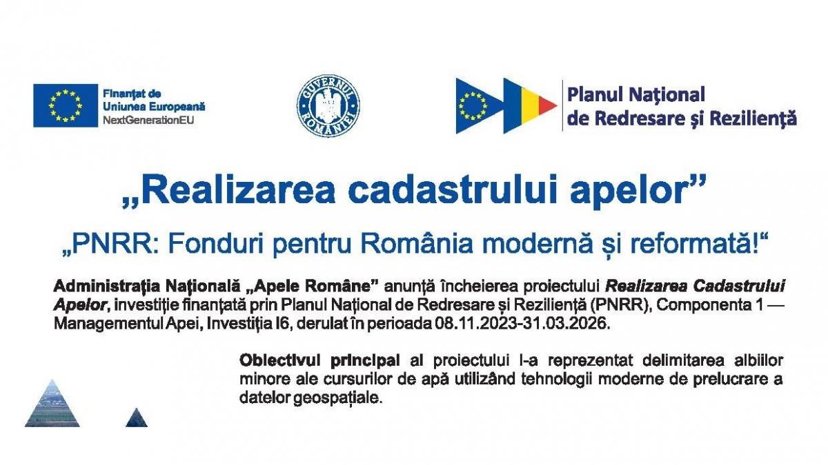 Realizarea cadastrului apelor