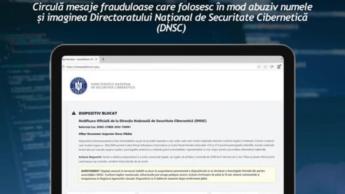 Atenție la e-mailurile capcană! Atacatorii cibernetici folosesc ilegal sigla și numele DNSC