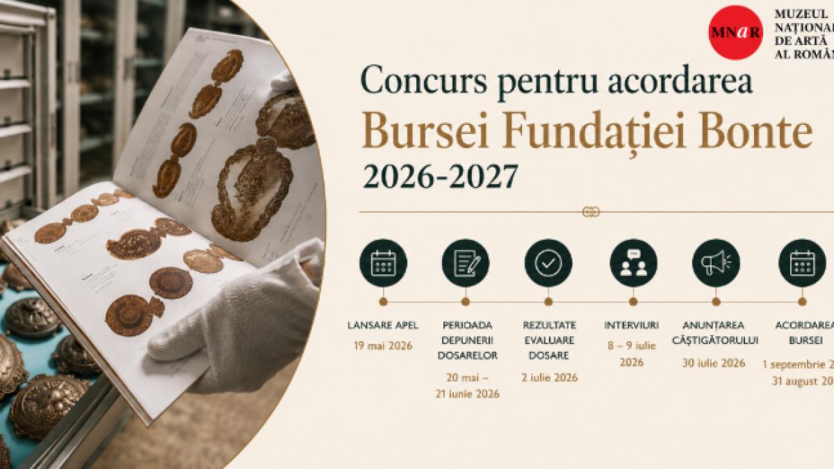 Muzeul Național de Artă al României lansează concursul pentru acordarea Bursei Bonte 2026 – 2027