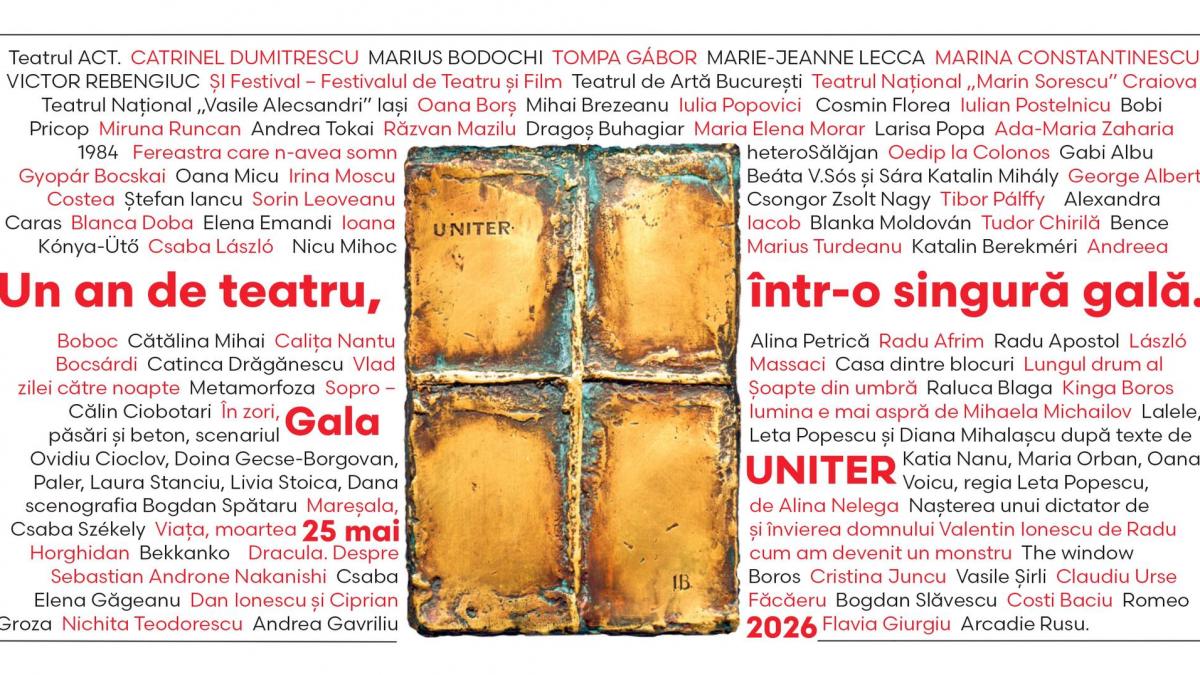 BREAKING NEWS: Gala Premiilor UNITER, ediția 34. Să celebrăm teatrul românesc ÎMPREUNĂ!