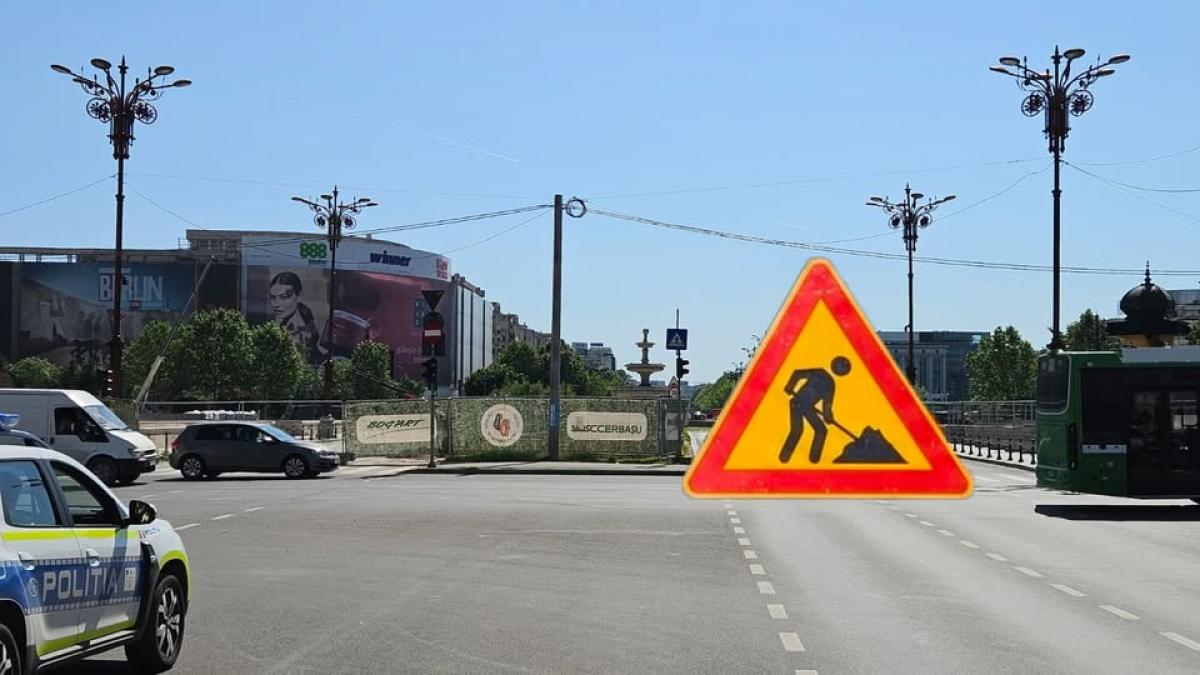 Restricții majore în București: Zona fântânilor de la Piața Unirii, blocată pentru șoferi