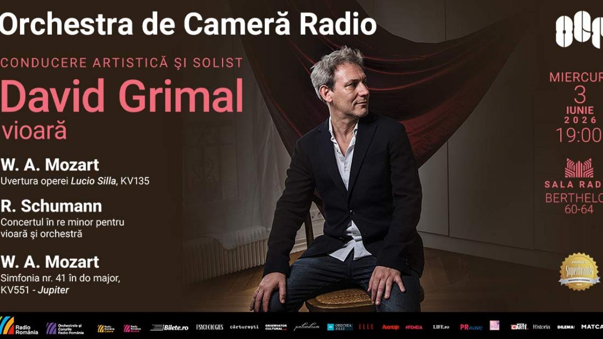 Violonistul francez David Grimal, un Stradivarius din 1710, Mozart și Schumann la Sala Radio