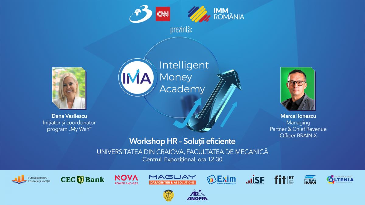 vino si participa la workshopul de hr din cadrul intelligent money academy craiova