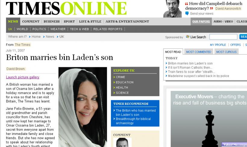 Nora britanică a lui Ossama ben Laden