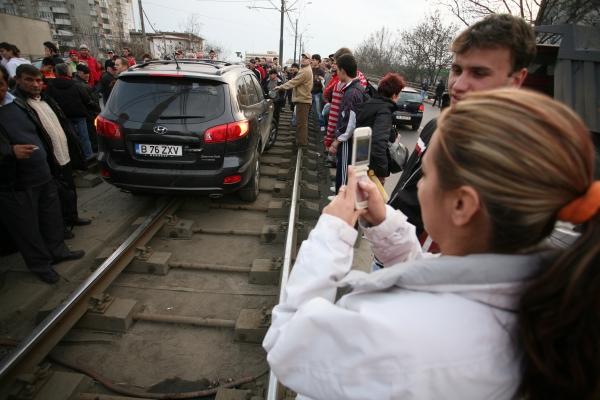 Bucureşti - Podul Grant, blocat pentru tramvaie