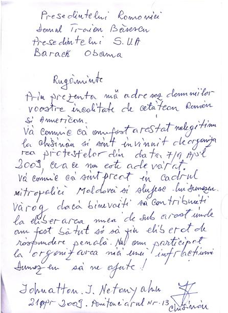 Netanyahu le-a scris lui Băsescu şi lui Obama