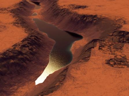 Un canion şi un fost lac, descoperite pe Marte