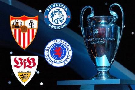 Champions League: FC Sevilla, Glasgow Rangers şi  VFB Stuttgart - adversari pentru Unirea şi Valahorum Urziceni