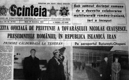Ultima "excursie" în Iran a lui Nicolae Ceauşescu