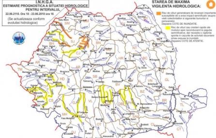 Cod portocaliu de inundaţii în judeţele Cluj, Sălaj, Satu Mare şi Bihor 