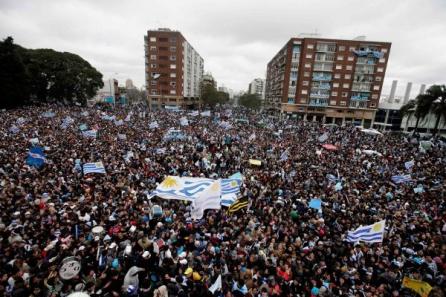 Capitala Uruguayului, blocată la defilarea naţionalei