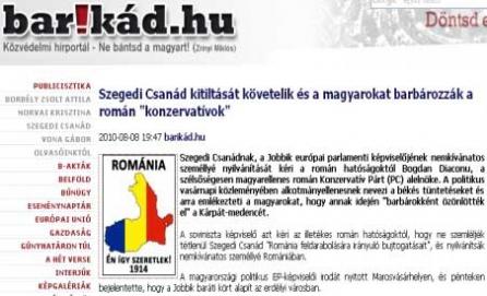 Hartă a României fără Transilvania, afişată de ziarul unui partid extremist maghiar