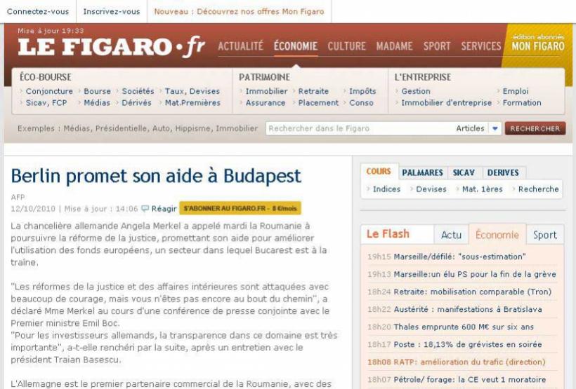 Le Figaro încurcă Bucureştiul cu Budapesta